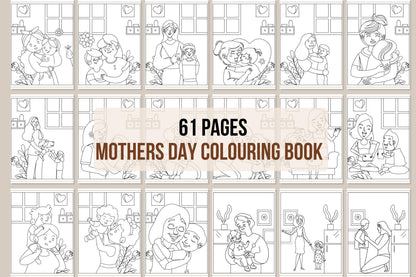Mothers day colouring book - 61 pages