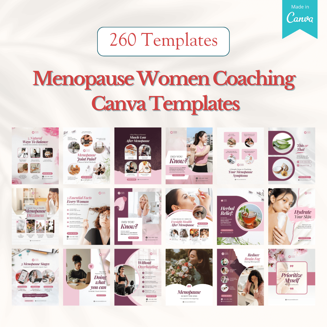 Menopause Women Coaching Canva Templates
