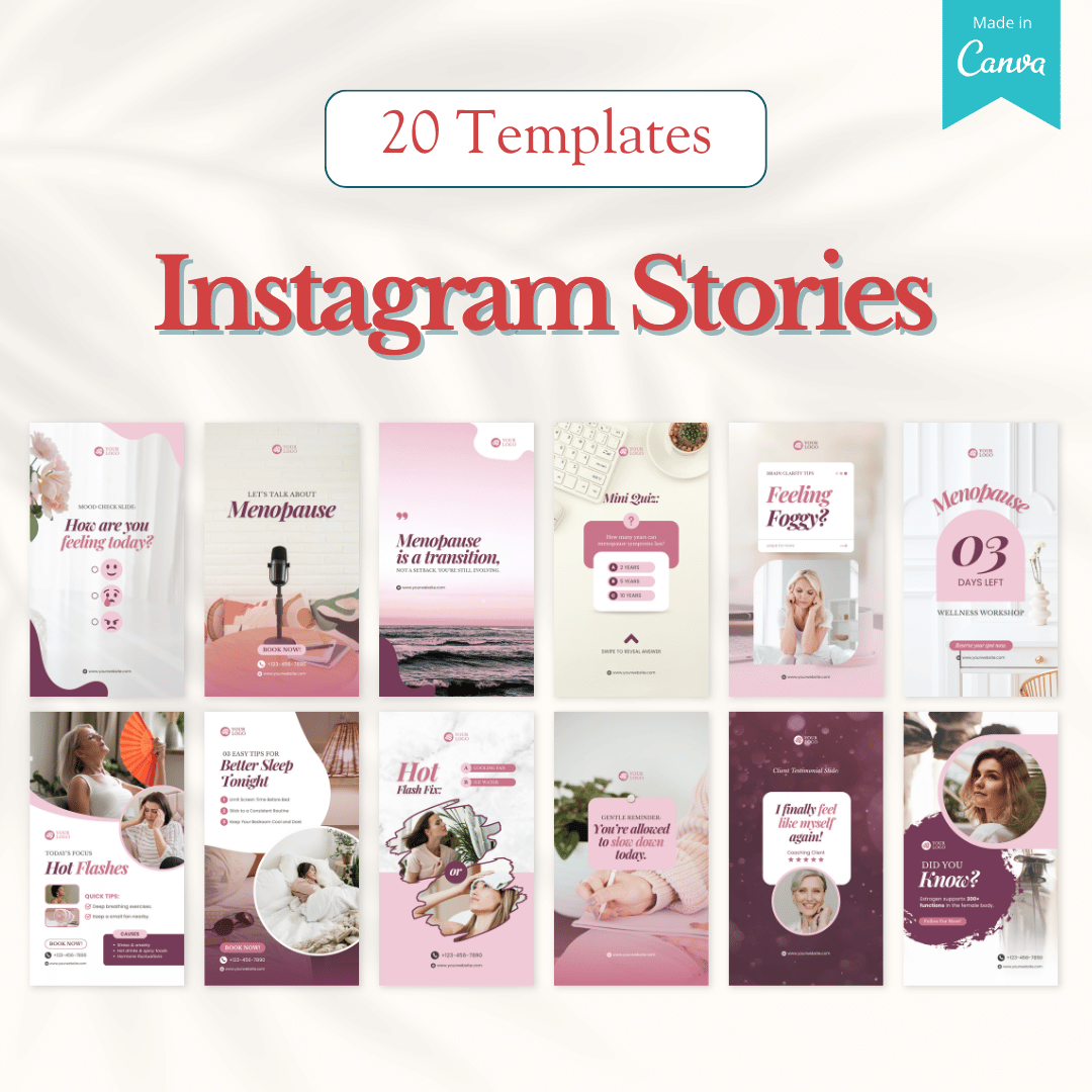 Menopause Women Coaching Canva Templates