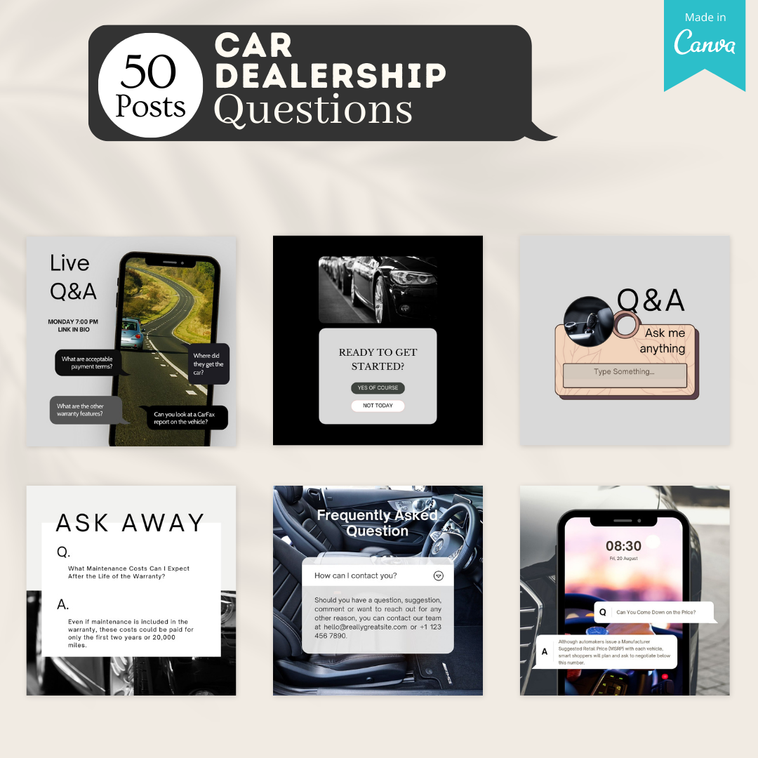 200 Car Dealership Posts - Social Media Templates
