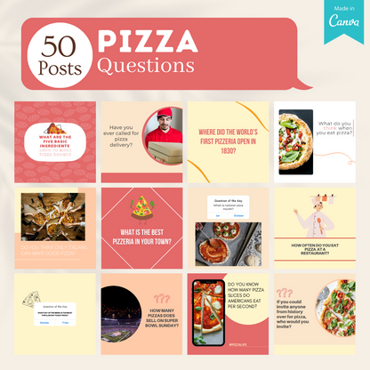 200 Pizza Restaurant Posts - Social Media Templates