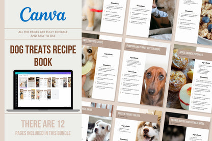 Dog treats recipe book - 12 Pages