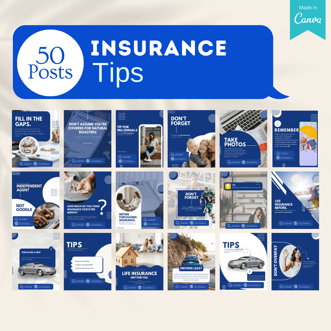 500 Insurance Agent Social Media Templates