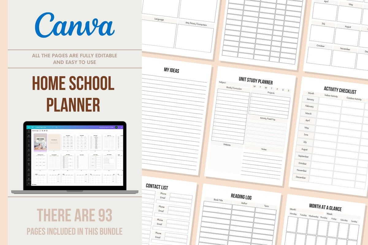 Home School Planner - 93 Pages