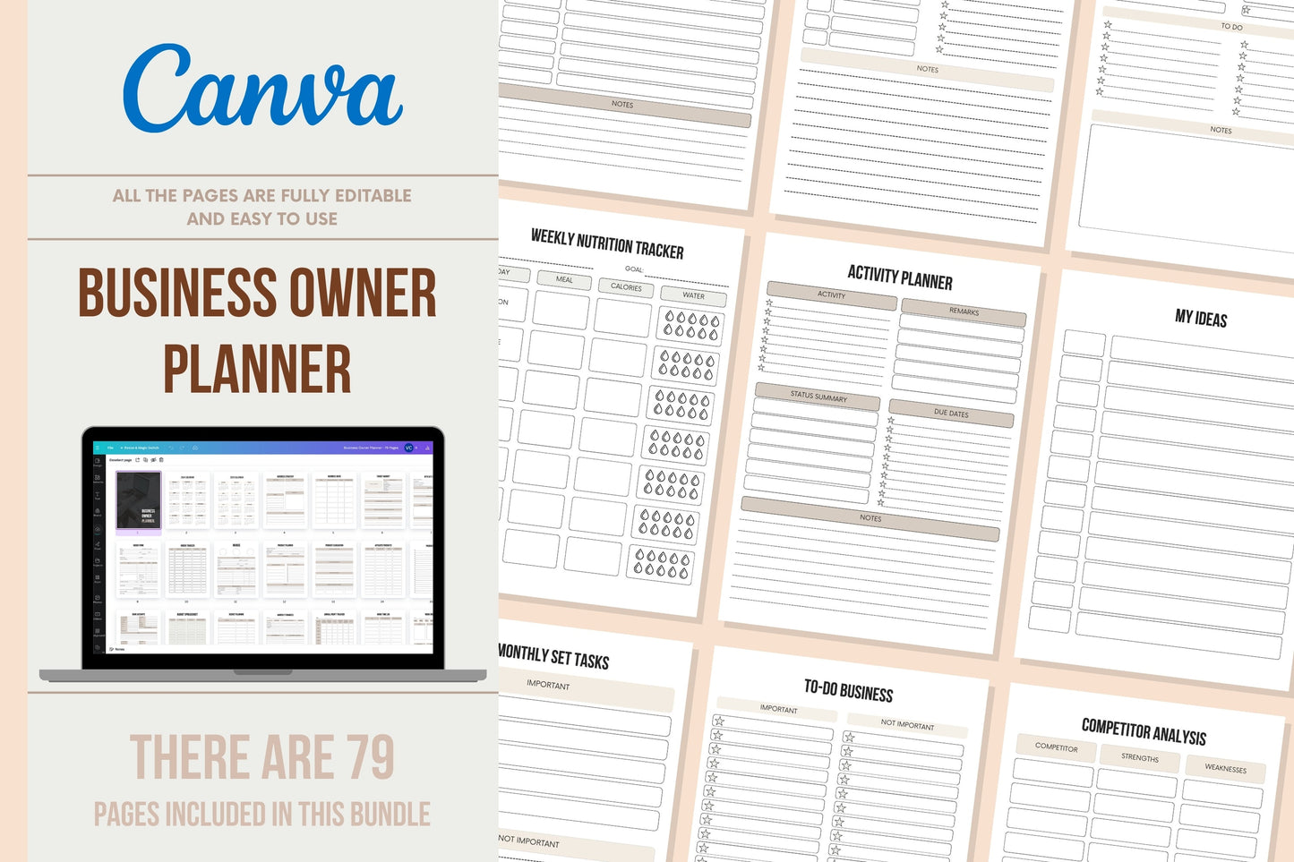 Business Owner Planner - 79 Pages