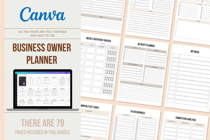 Business Owner Planner - 79 Pages