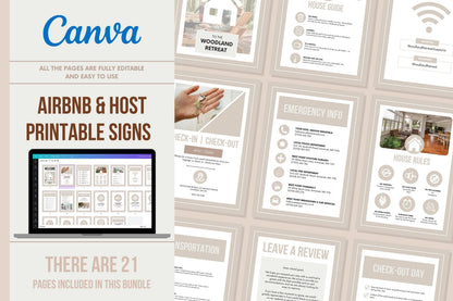 Airbnb & Host Printable Signs - 21 Pages