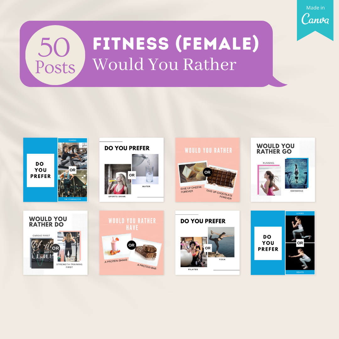 400 Fitness  (Female) Posts - Social Media Templates