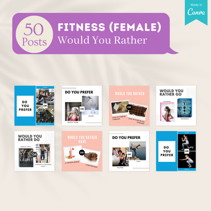 400 Fitness  (Female) Posts - Social Media Templates