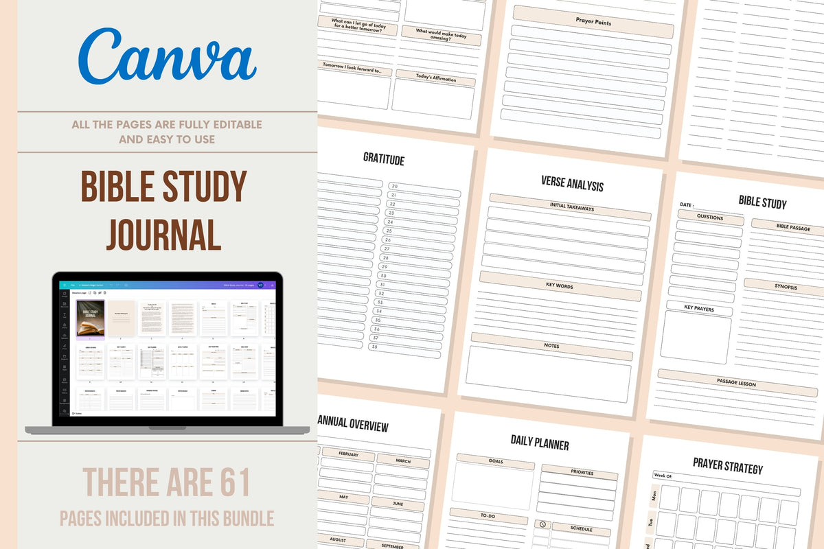 Bible Study Journal - 61 Pages