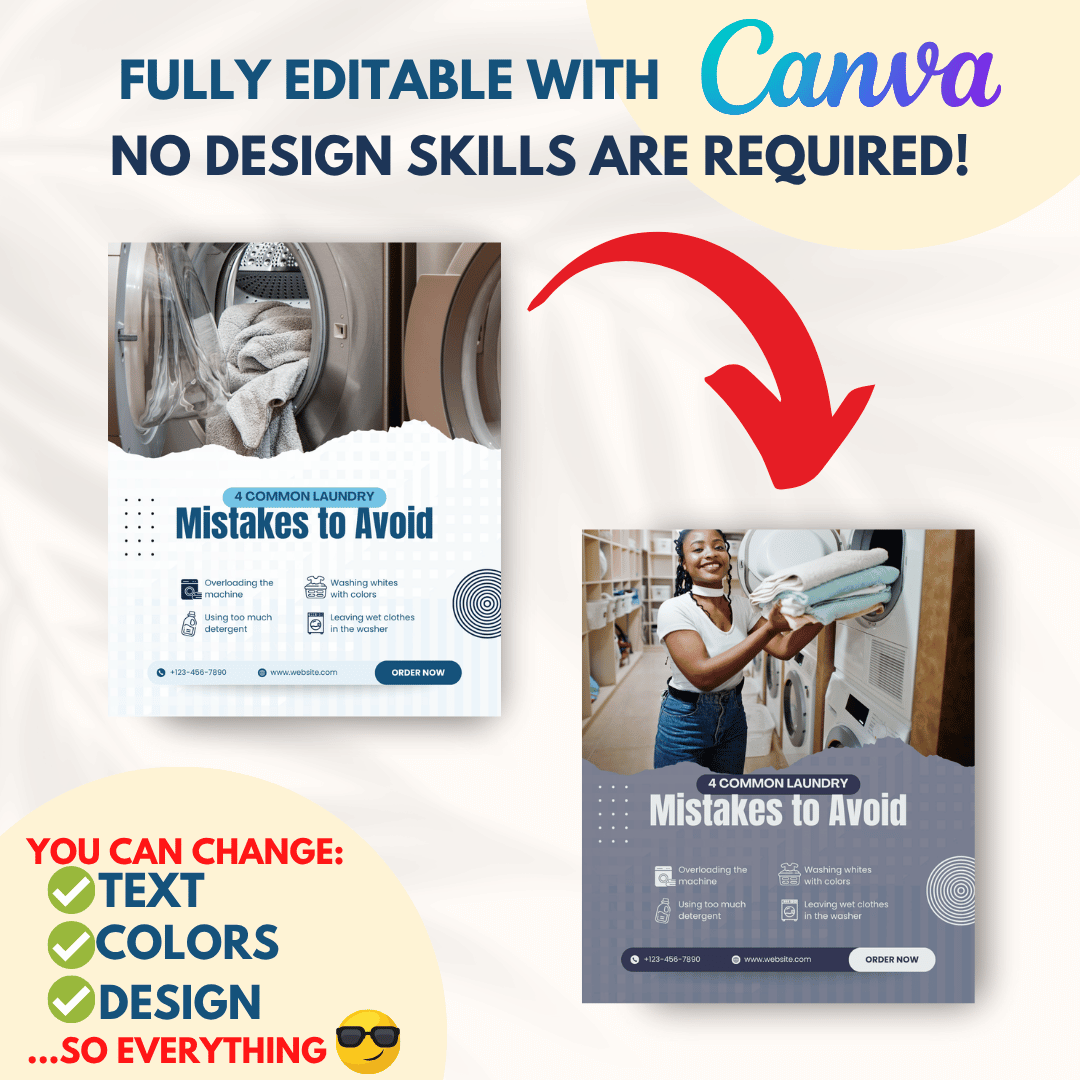 220 Laundry Services Canva Templates