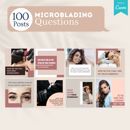 300 Microblading Posts -  Social Media Canva Templates