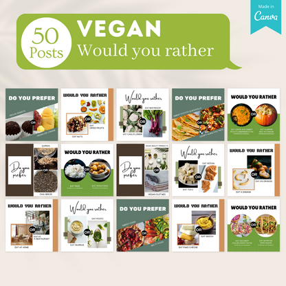 400 Vegan Posts -  Social Media Templates