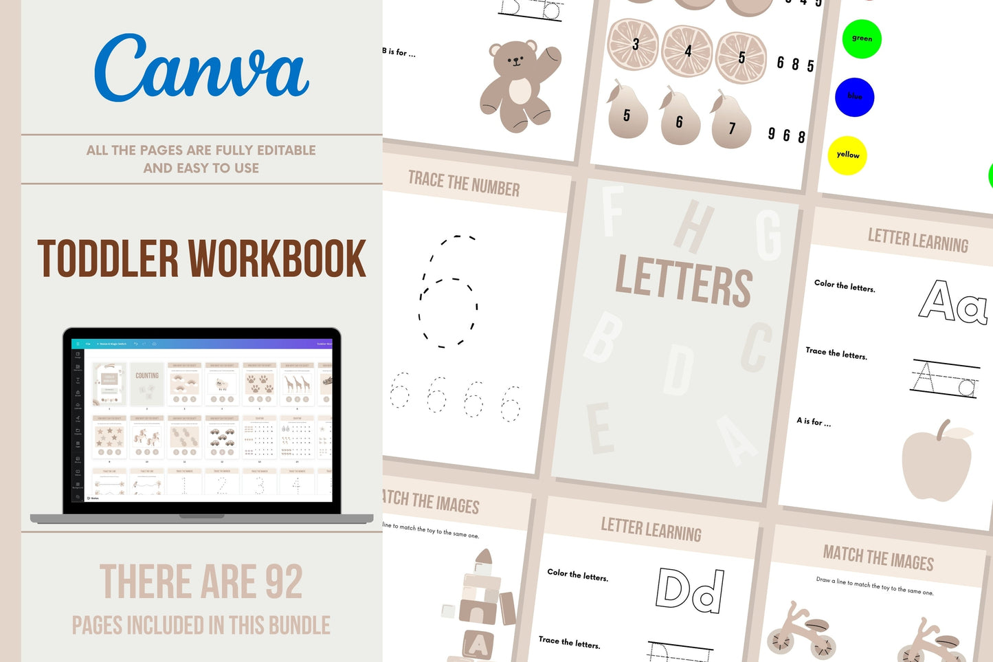 Toddler Workbook - 92 Pages