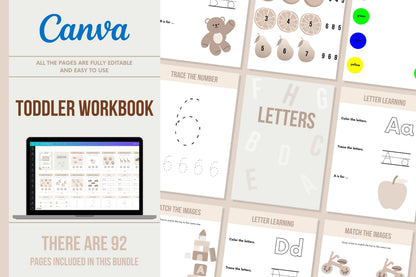 Toddler Workbook - 92 Pages