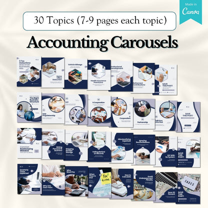 Accounting Carousels Bundle - 30 Done-For-You Topics
