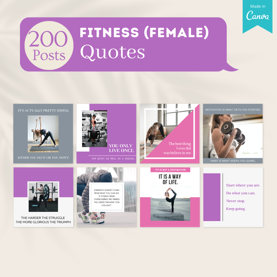 400 Fitness  (Female) Posts - Social Media Templates