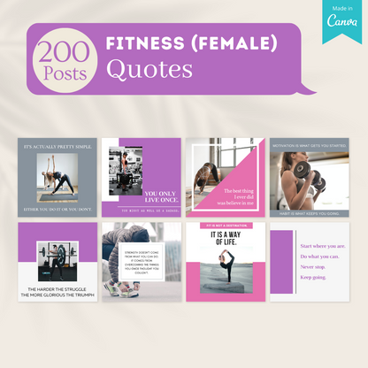 400 Fitness  (Female) Posts - Social Media Templates