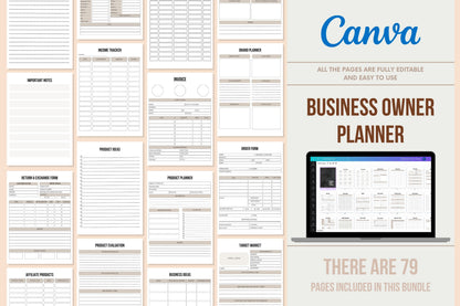 Business Owner Planner - 79 Pages