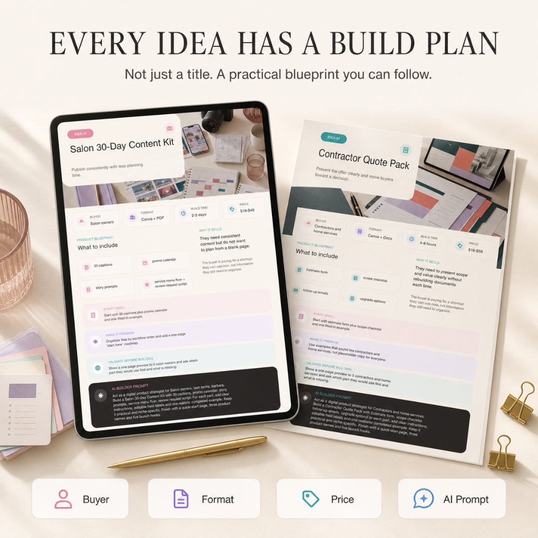 Digital Product Idea Vault - 118 Pages