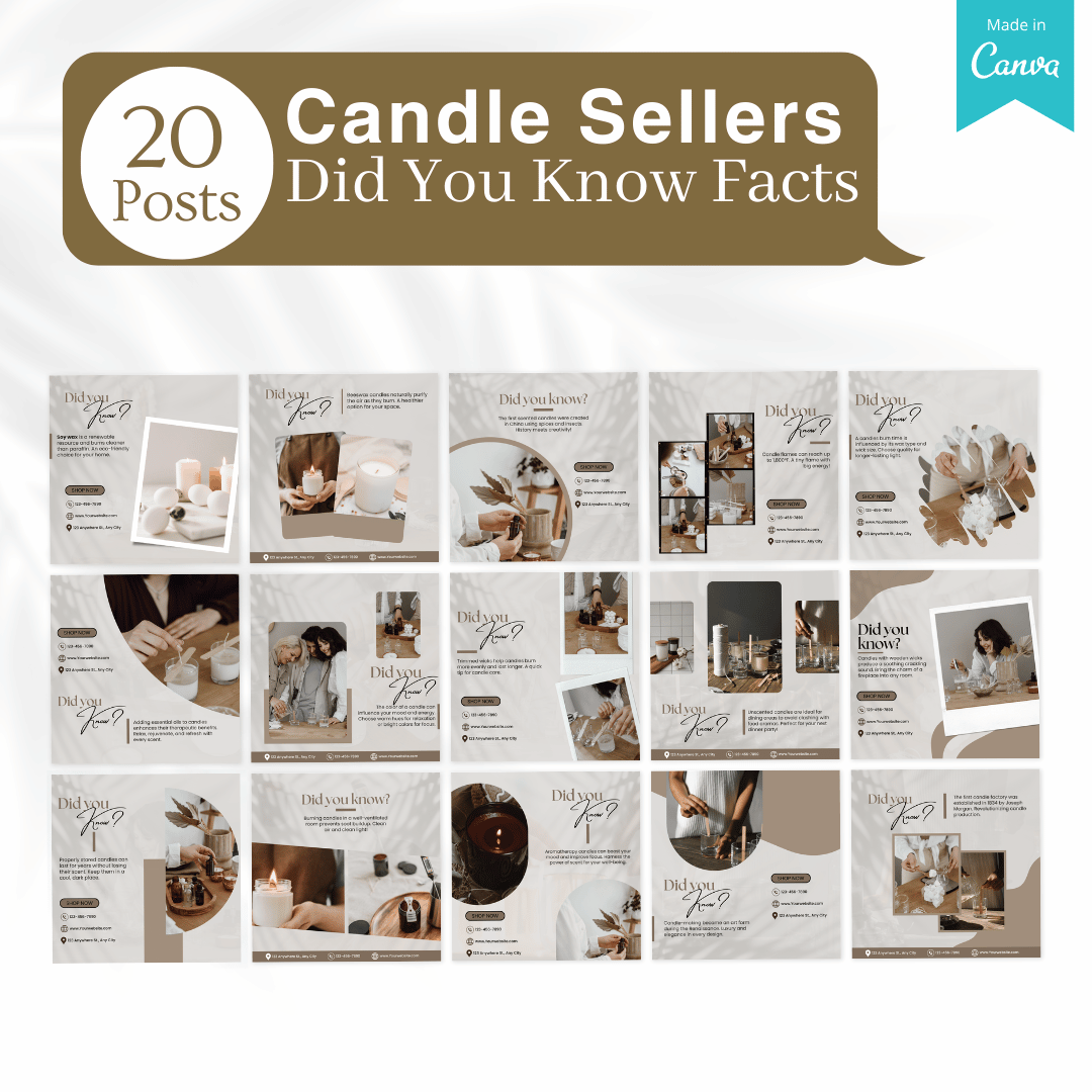 230 Candle Posts - Social Media Templates
