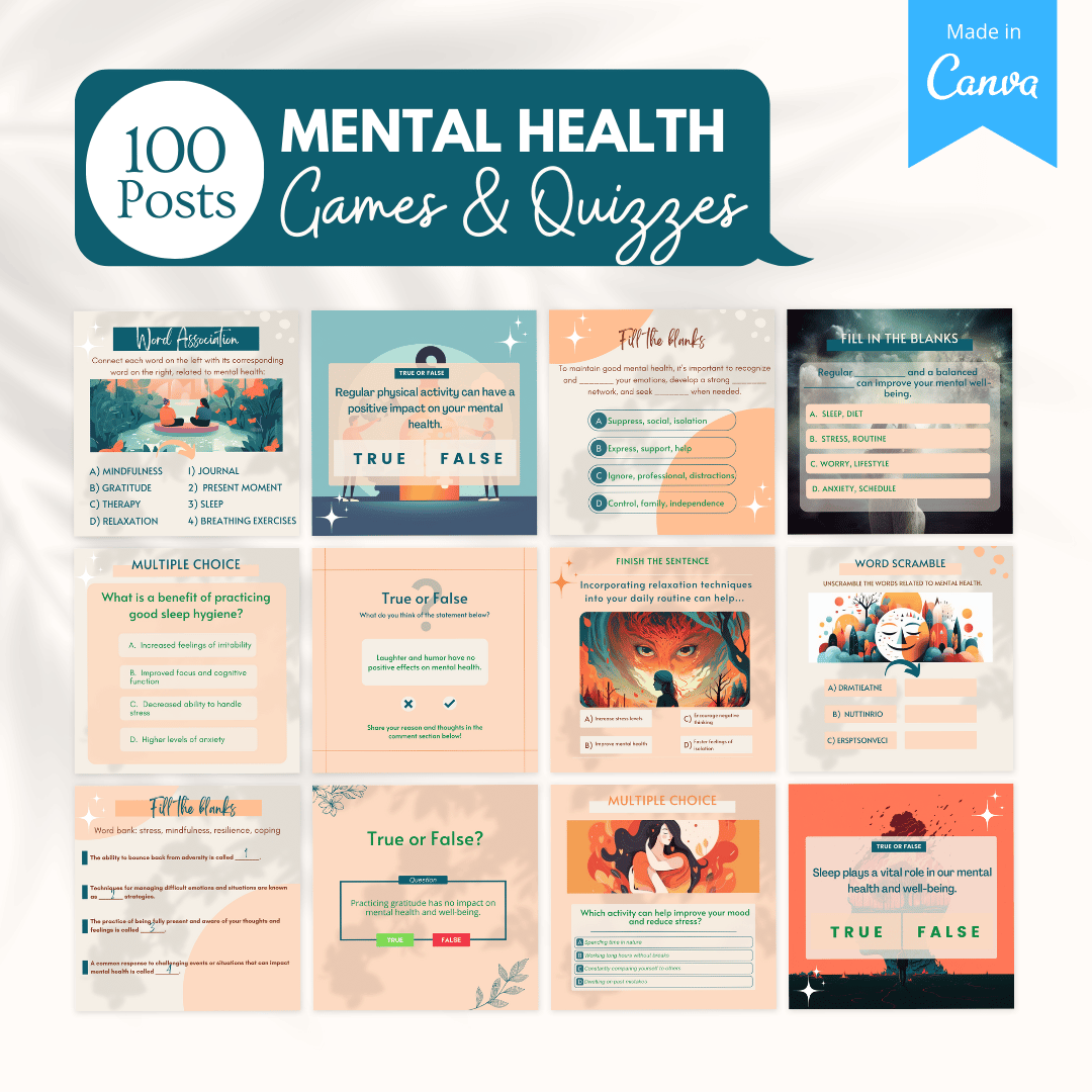 Mental Health Canva Templates Bundle