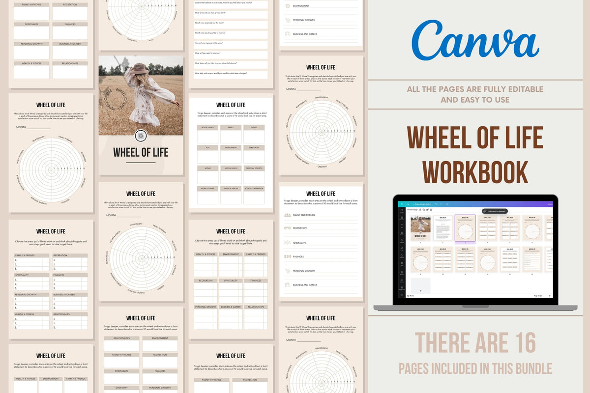 Wheel Of Life Workbook - 16 Pages