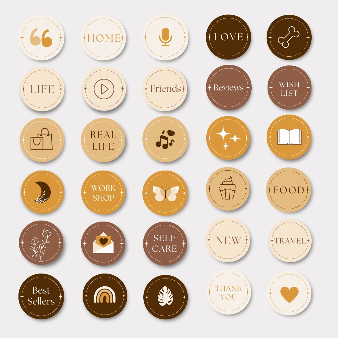 Beige Aesthetic Highlights - 108 Instagram Highlight Covers