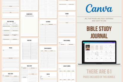 Bible Study Journal - 61 Pages