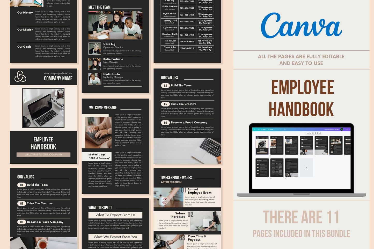 Employee Handbook - 11 Pages
