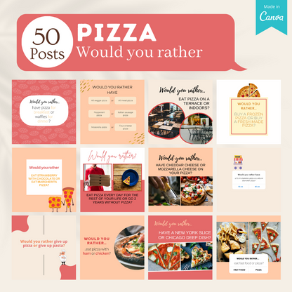 200 Pizza Restaurant Posts - Social Media Templates
