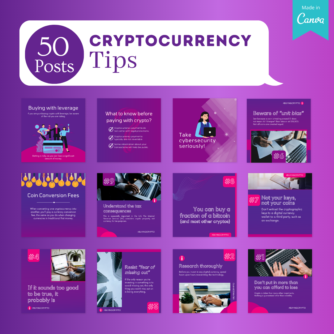 Cryptocurrency Posts -Social Media Templates