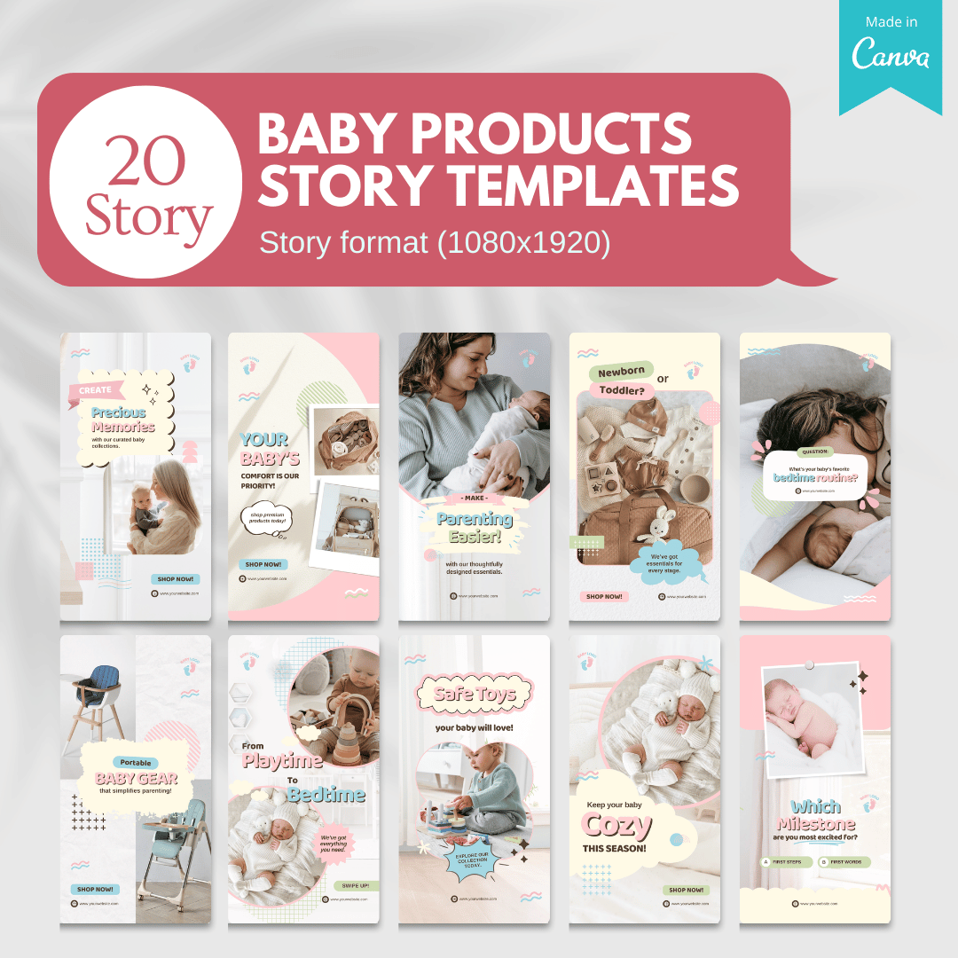 70 Baby Products Promotion Canva Templates