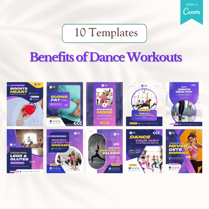 100 Aerobics & Zumba Canva Templates