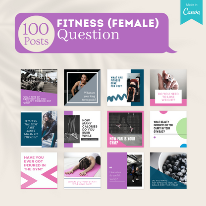 400 Fitness  (Female) Posts - Social Media Templates