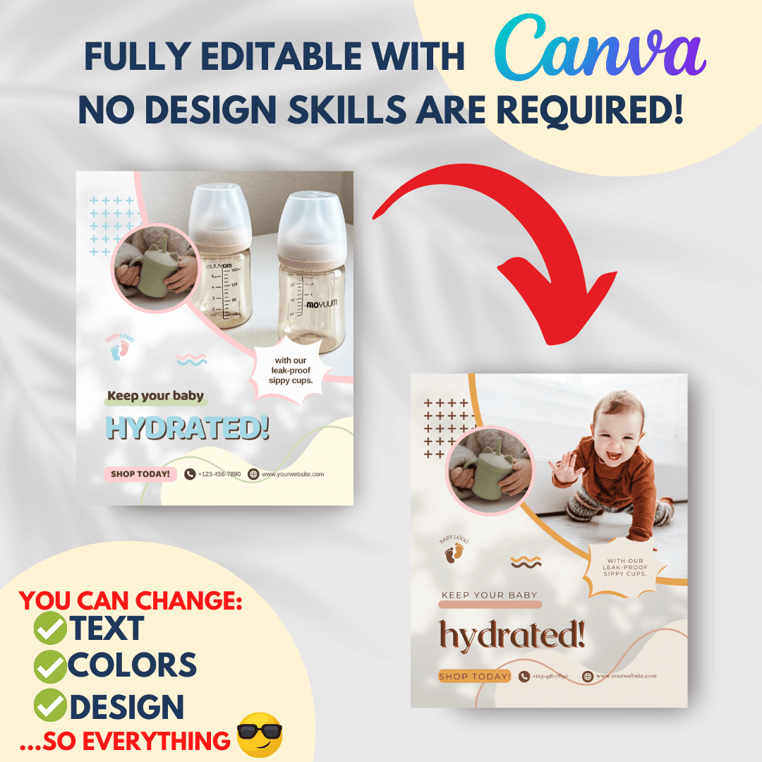 70 Baby Products Promotion Canva Templates