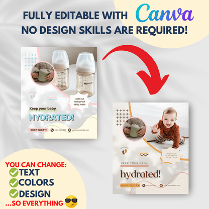70 Baby Products Promotion Canva Templates