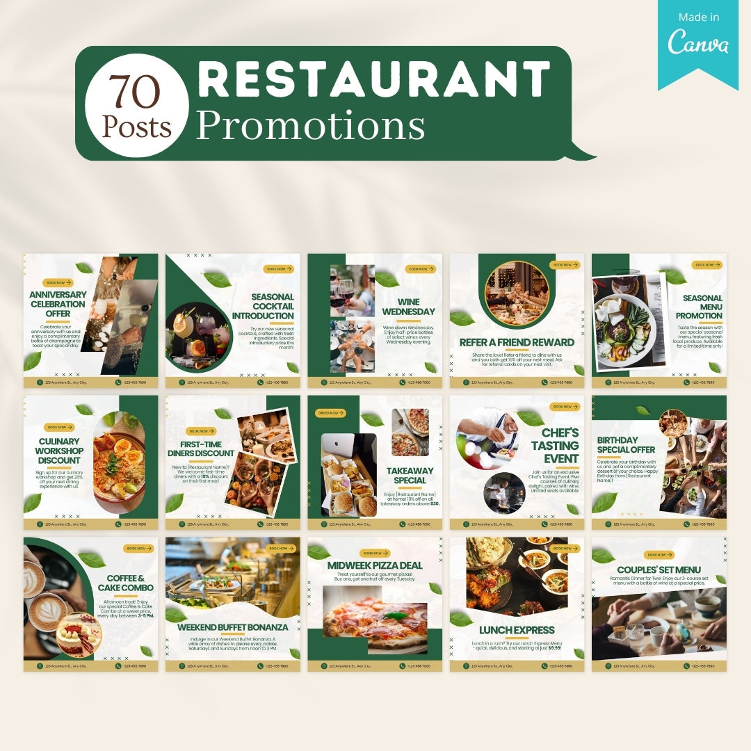 420 Restaurant Posts - Social Media Templates