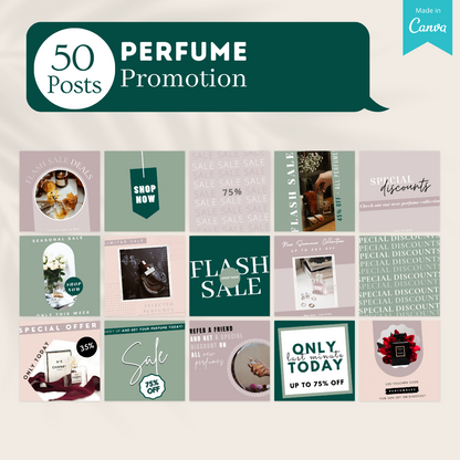 200 Perfume Posts -  Social Media Canva Templates