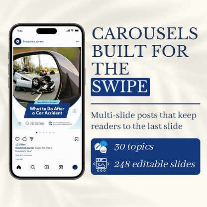 Insurance Agent Carousels Bundle - 30 Done-For-You Topics