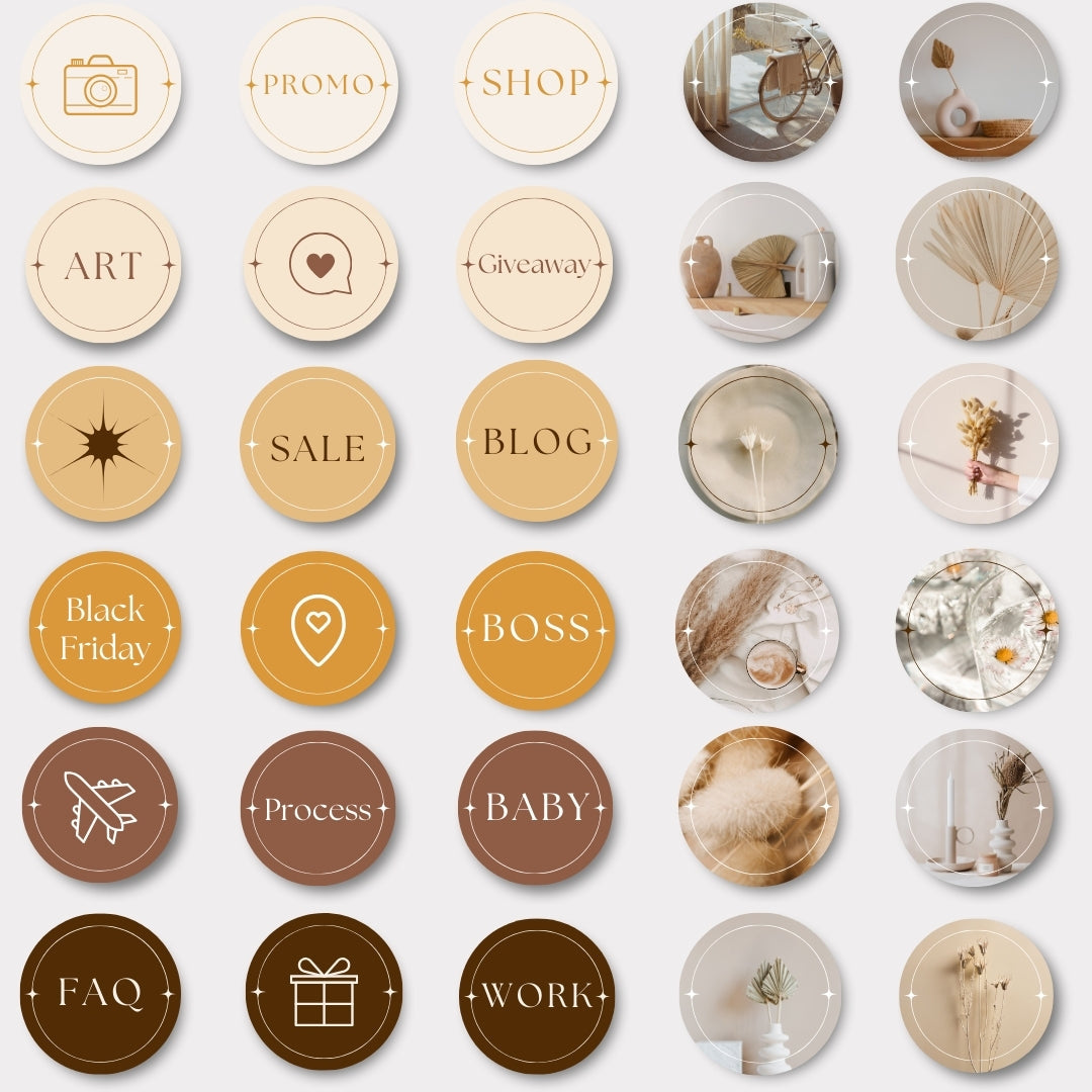 Beige Aesthetic Highlights - 108 Instagram Highlight Covers