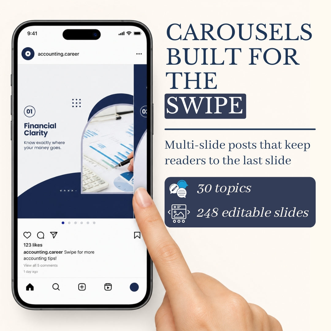 Accounting Carousels Bundle - 30 Done-For-You Topics