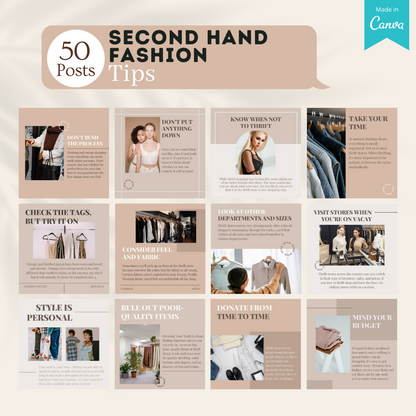 250 Second Hand Fashion Posts - Social Media Templates
