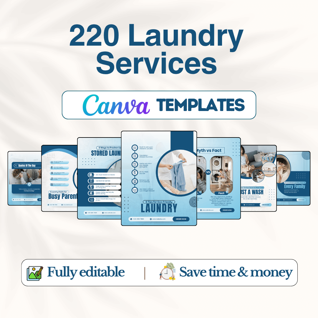 220 Laundry Services Canva Templates
