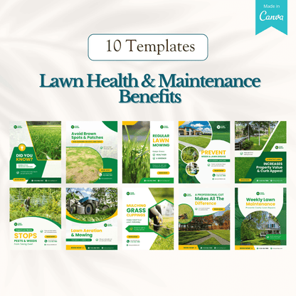 100 Lawn Mower Services Canva Templates