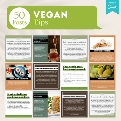400 Vegan Posts -  Social Media Templates