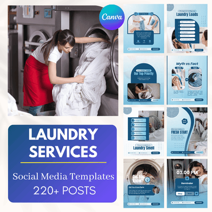 220 Laundry Services Canva Templates