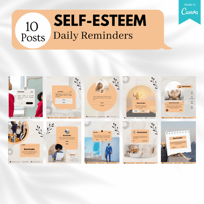 100 Self-Esteem Canva Templates