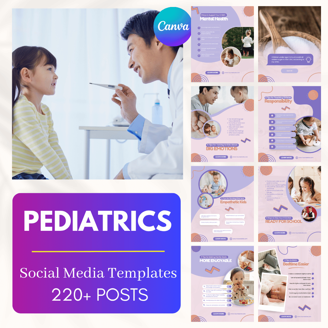 220 Pediatrics Canva Templates Bundle