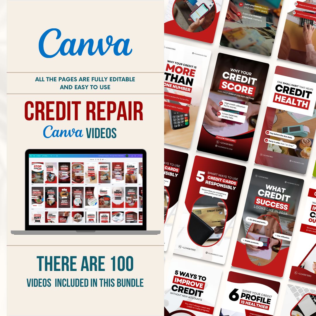 100 Credit Repair Video Templates